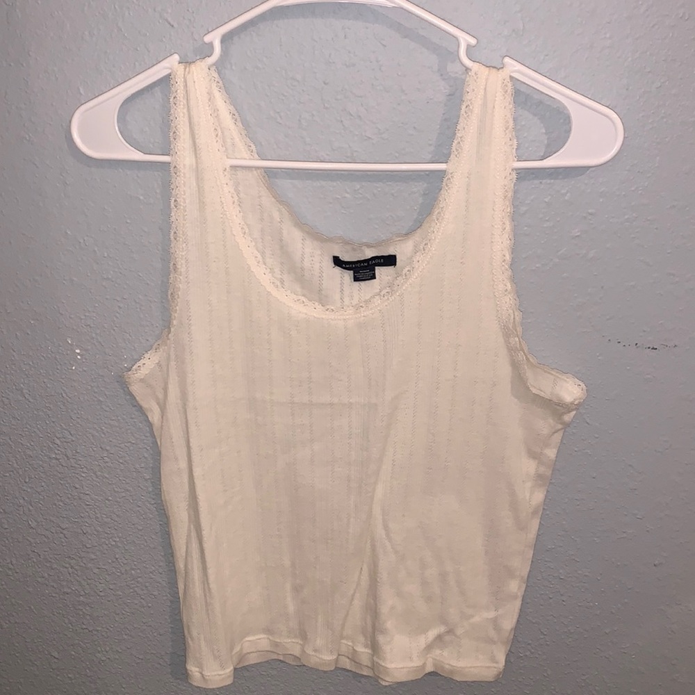 Ribbed off white American Eagle tank